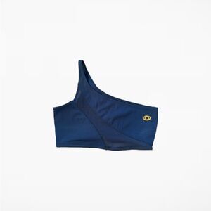 One-Shoulder Blue Sports Bra